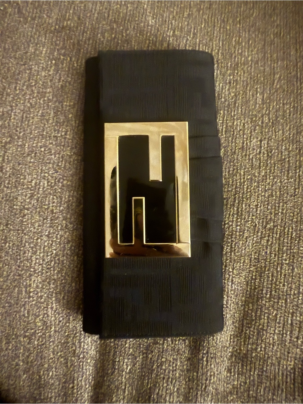 FENDI Black Zucca Continental Wallet